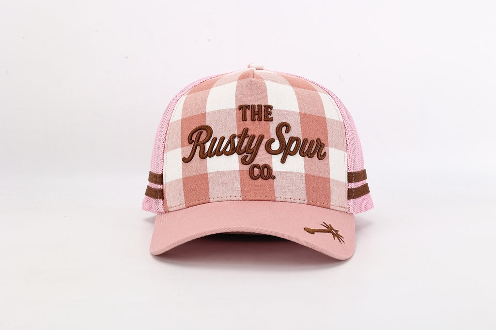 Rusty Spur Pink Gingham Cap