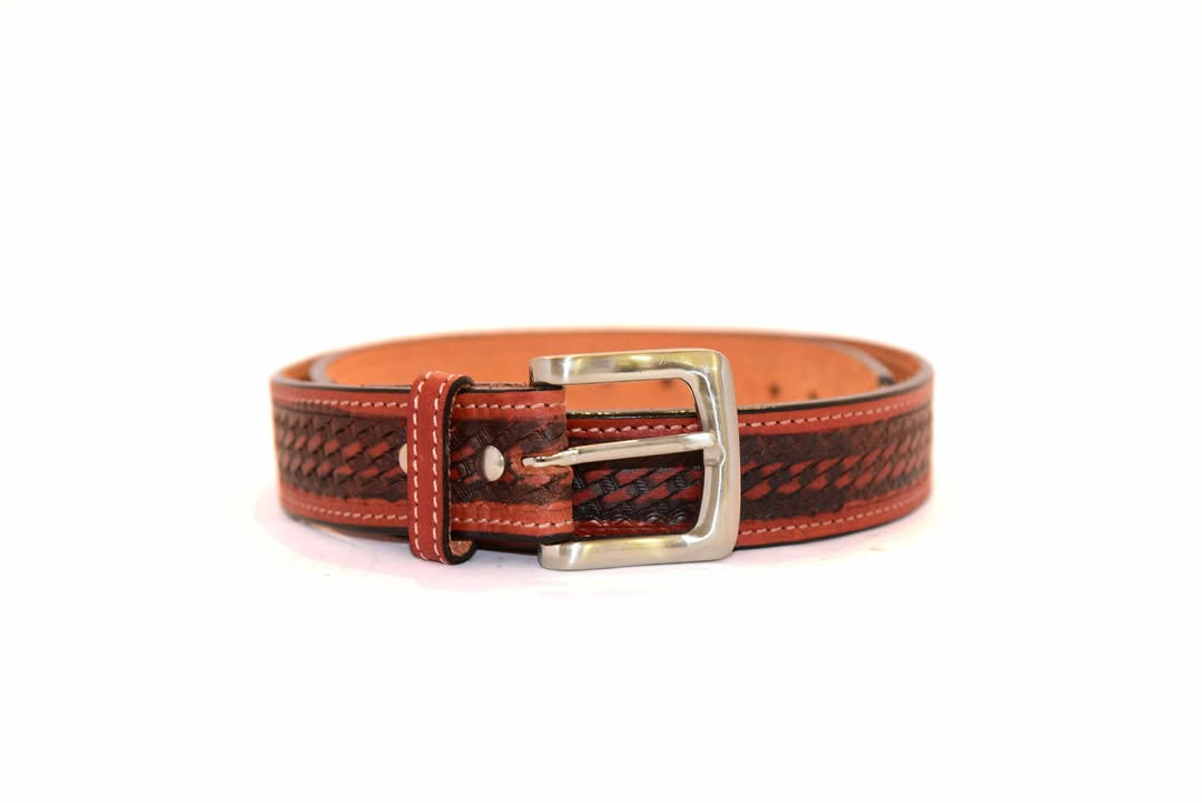 mens basket weave belt