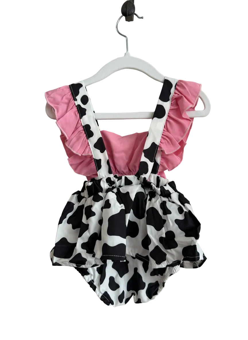 The Rusty Spur Co. Pink Bow Cow Print Dress