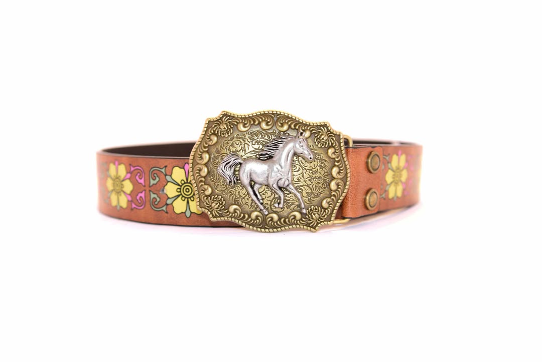 kids floral horse belt