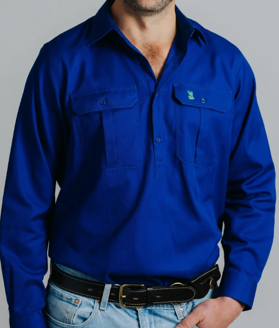 Dust & Boots Men's Half button Workshirt