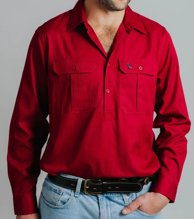 Dust & Boots Men's Half button Workshirt
