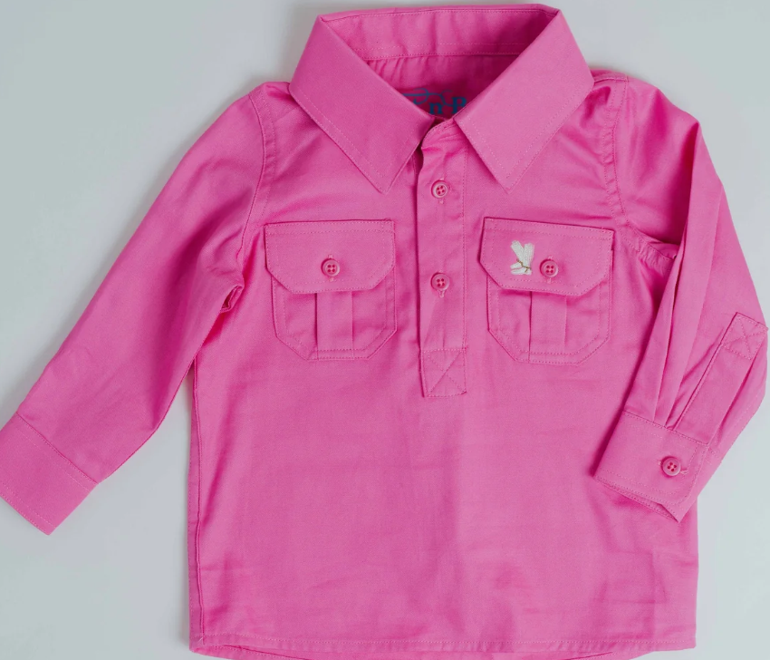 Kids Half Button Work Shirt