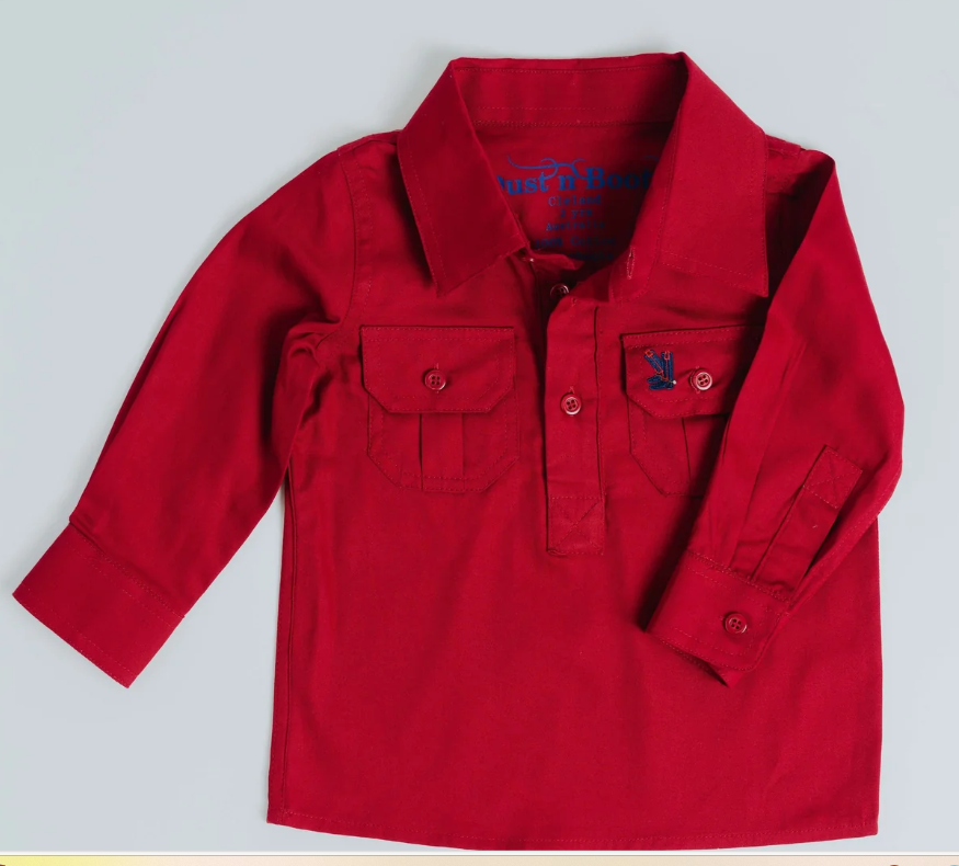 Kids Half Button Work Shirt