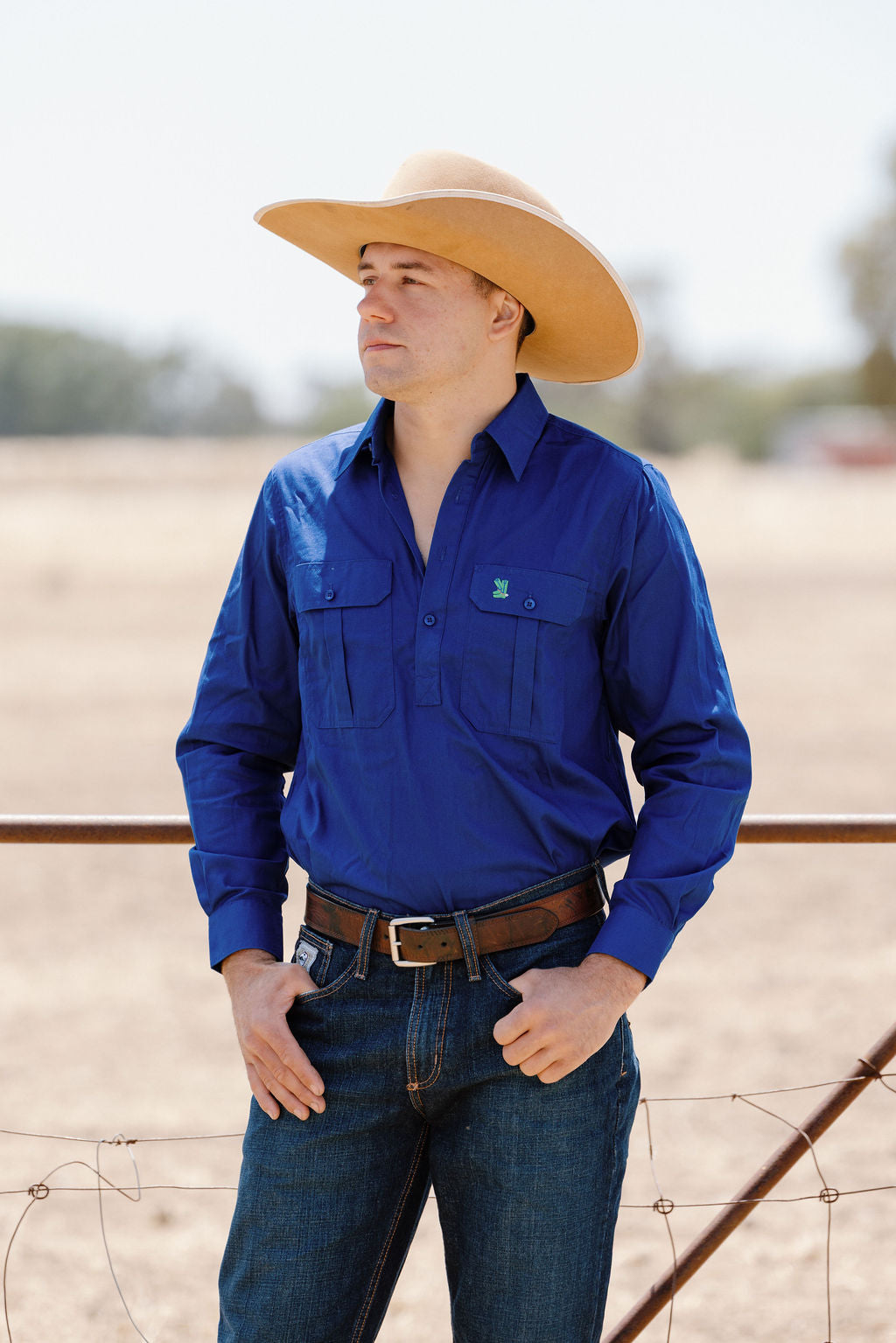 Dust & Boots Men's Half button Workshirt