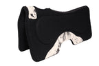 BLACK WITH COWHIDE ACCENT SADDLE PAD [FELT/WOOL HY