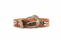 teal tan antique belt